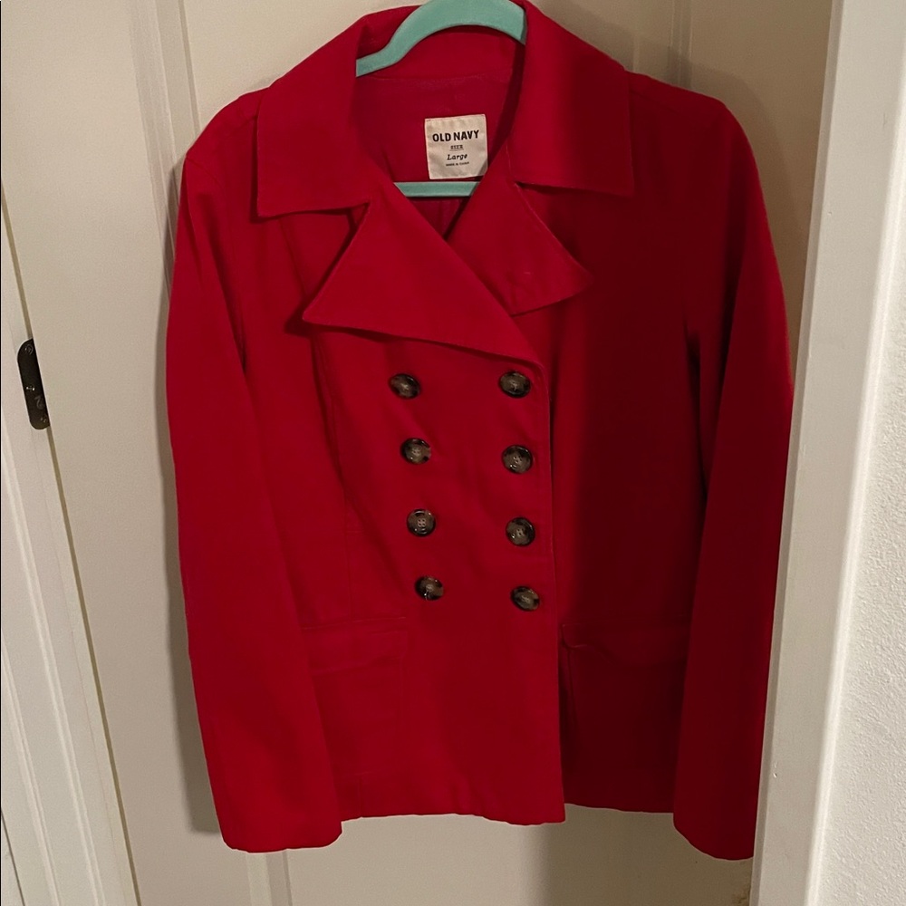 Old Navy Vibrant Red Double-Breasted Jacket